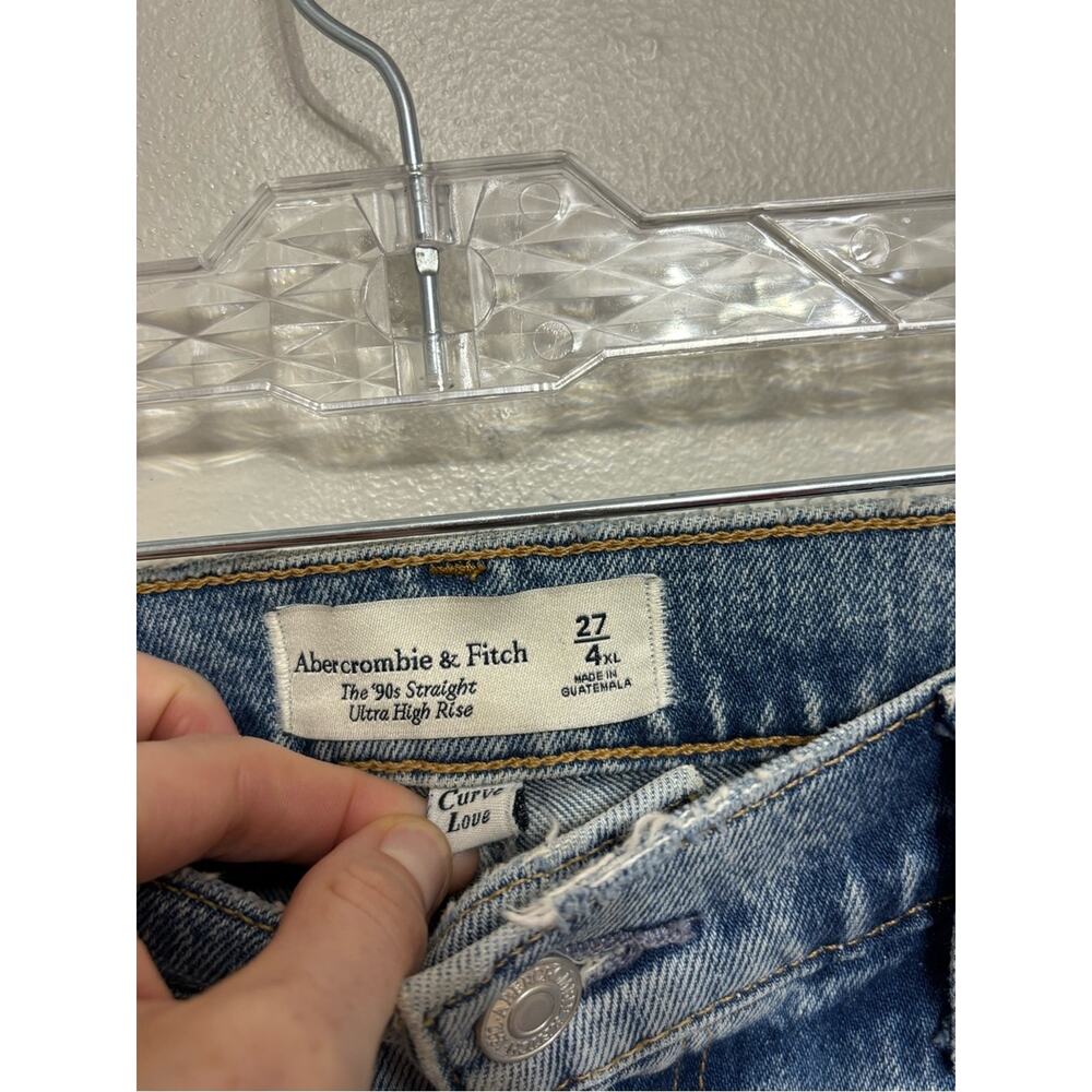 Abercrombie 90s Straight Ultra High Rise Jeans - Size 4/27 XL Curve Love - Picture 3 of 6